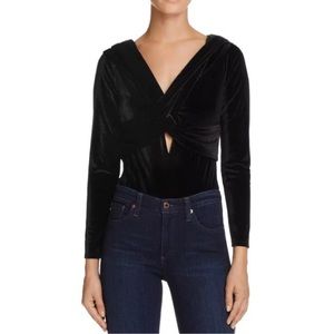 NWOT Kendall + Kylie Velvet Bodysuit Top